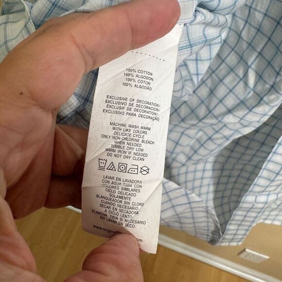 Original Penguin Shirt Mens XXL Button Down Plaid Heritage Slim Fit - Picture 8 of 12